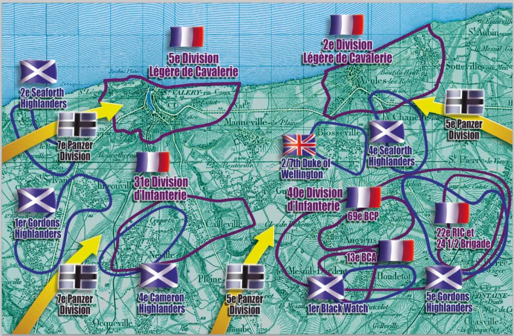 Carte extraite du livre VEULES-JUIN 1940