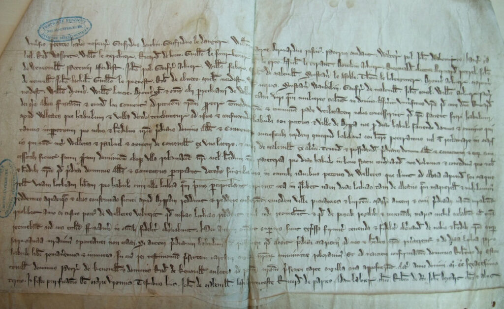 Illustration 2 : Charte du 2 février 1264 pour la création d'un hable à Veulettes.